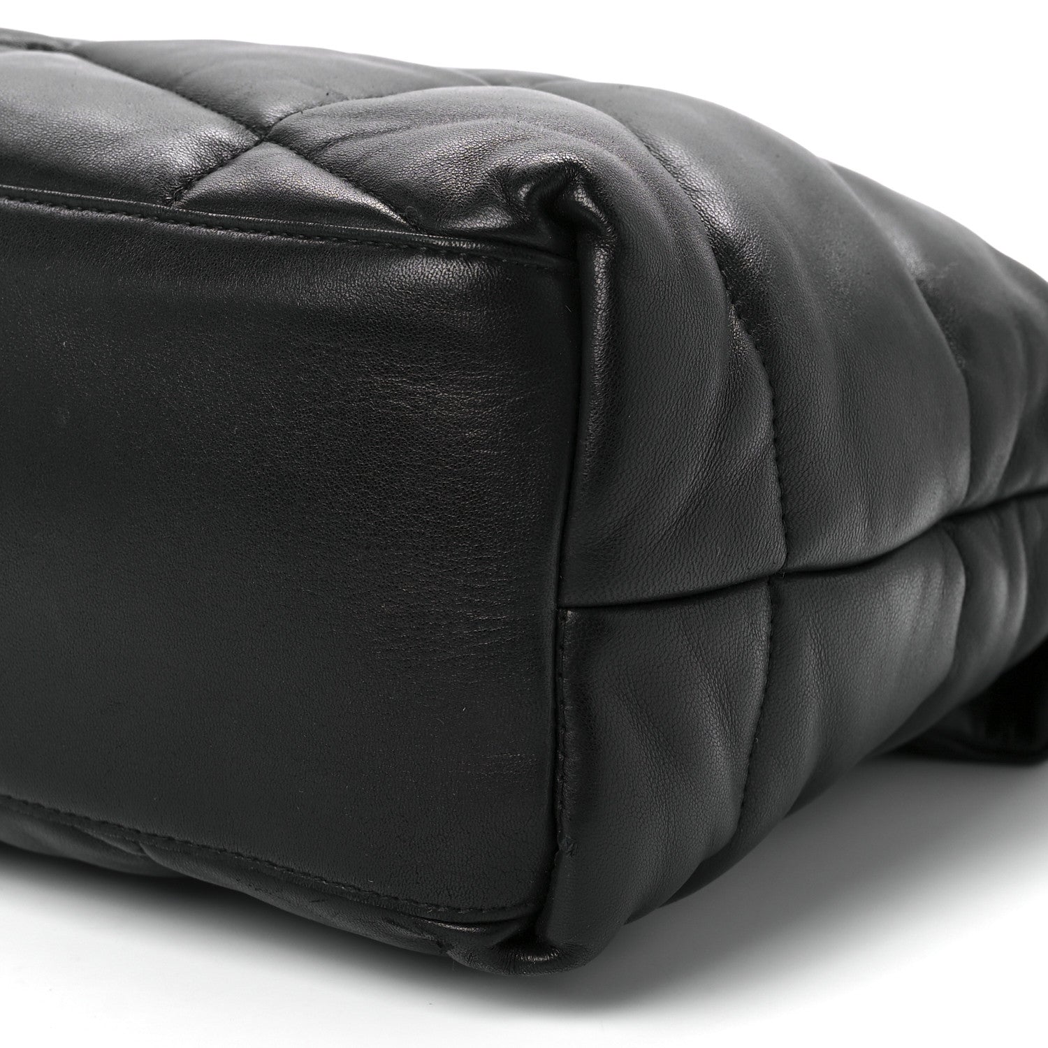 Saint Laurent Lambskin Quilted Medium Loulou Puffer Monogram Chain Satchel Black 12 of 12