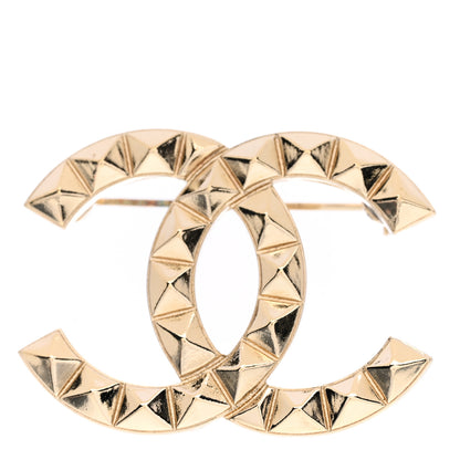 Chanel Studded CC Pin Brooch Gold 1 of 4