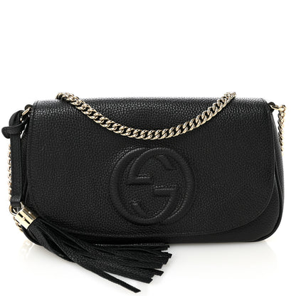 Gucci Pebbled Calfskin Medium Soho Flap Crossbody Black 1 of 10