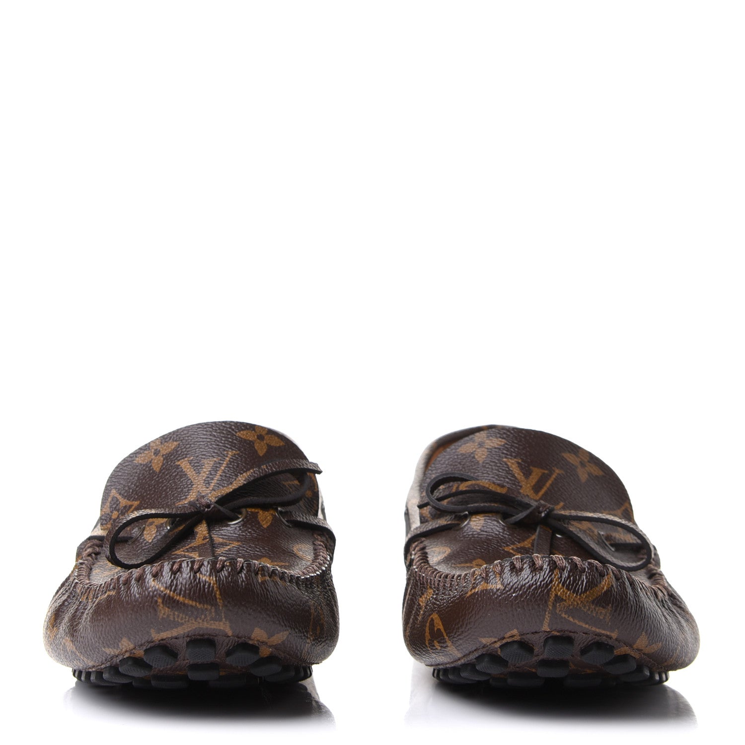 Louis Vuitton Monogram Mens Arizona Car Shoe Moccasin Loafers 8 Macassar 2 of 11