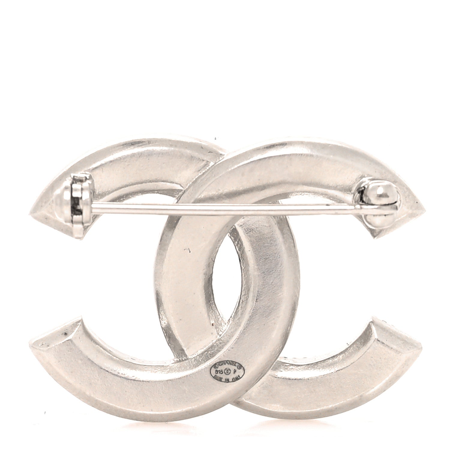 Chanel Crystal Baguette CC Mini Brooch Silver 3 of 4