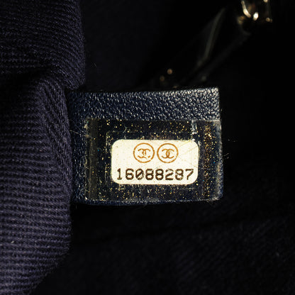 Chanel Toile Small Deauville Tote Denim Blue 7 of 9