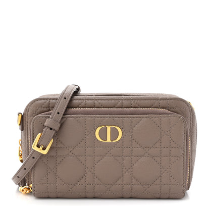 Christian Dior Supple Calfskin Caro Double Pouch Warm Taupe 1 of 16