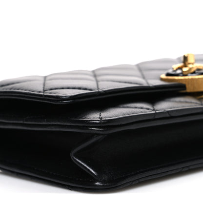 Chanel Lambskin Plexiglass Quilted Coco Love Wallet On Chain WOC Black 9 of 11