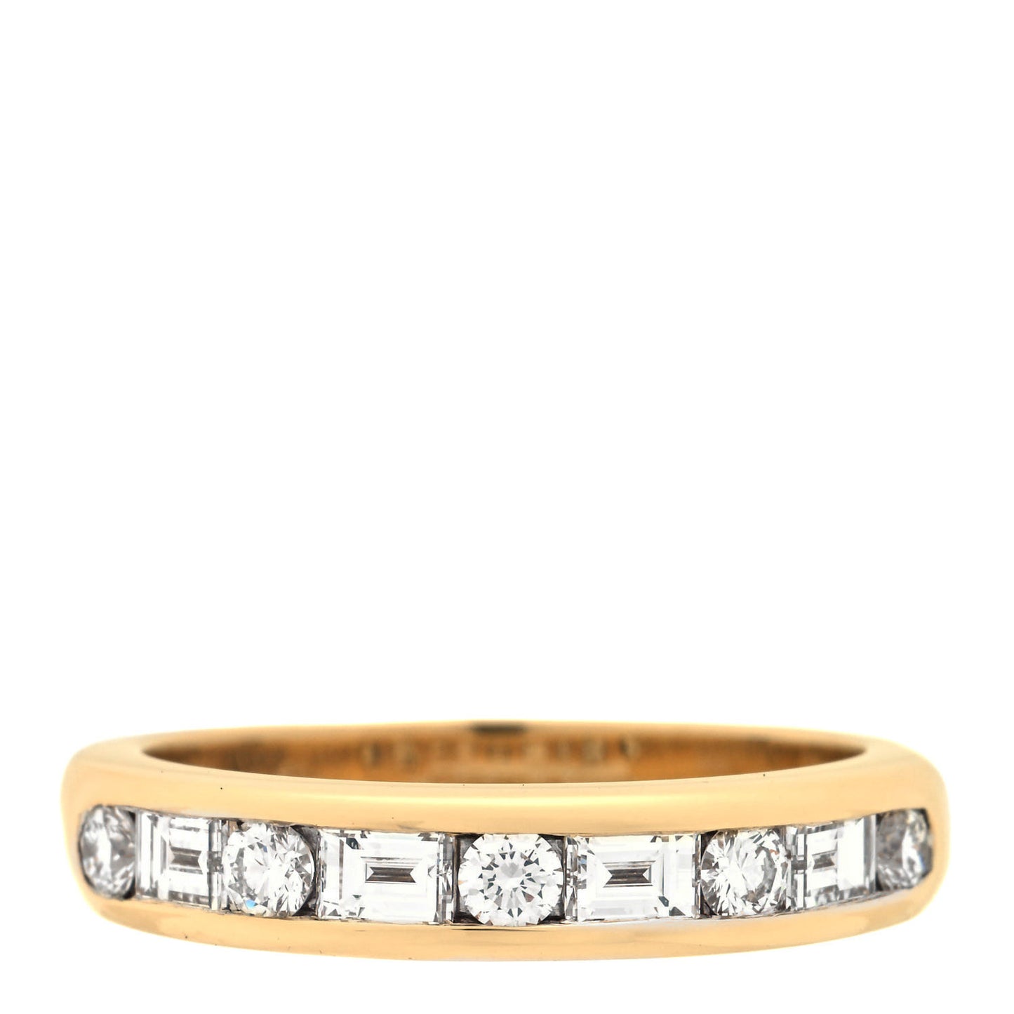 18K Yellow Gold 3mm Half Circle Channel-Set Band Ring 47 4