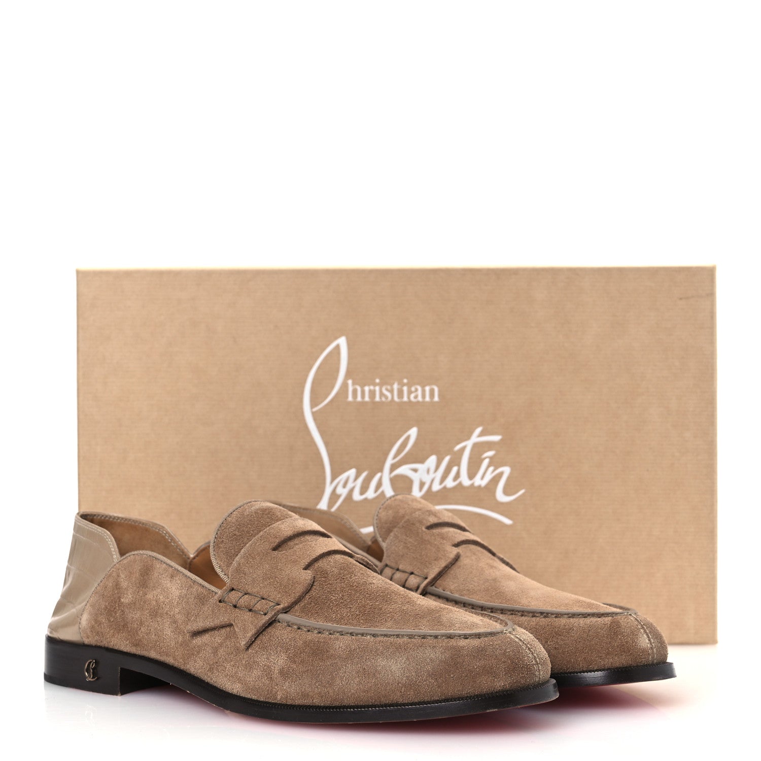 Christian Louboutin Crosta Alligator Embossed Mens Penny No Back Flat 42 Roca 11 of 11