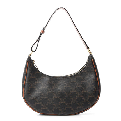 Celine Triomphe Canvas Calfskin Ava Shoulder Bag Tan 1 of 9