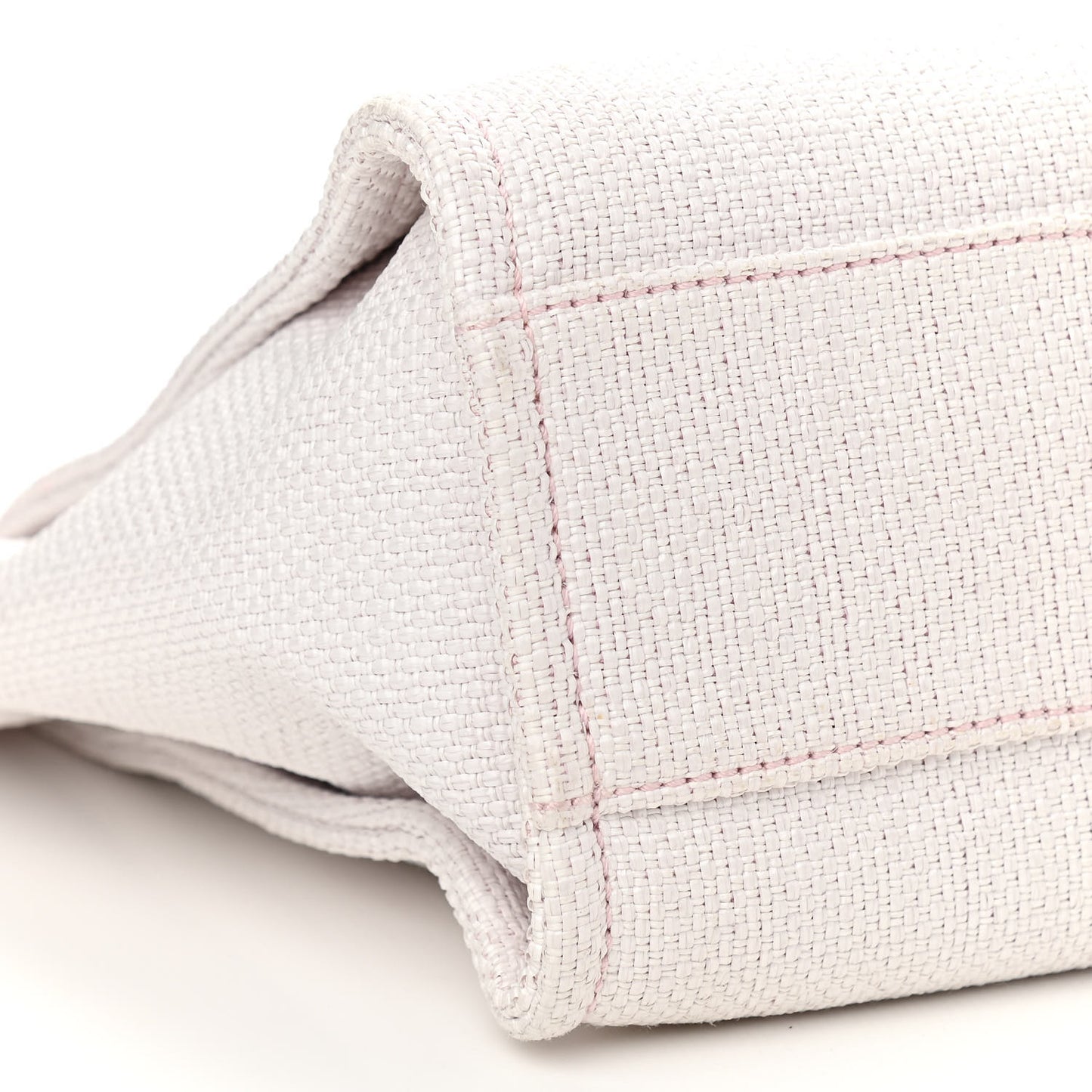Woven Straw Raffia Small Deauville Tote Pink