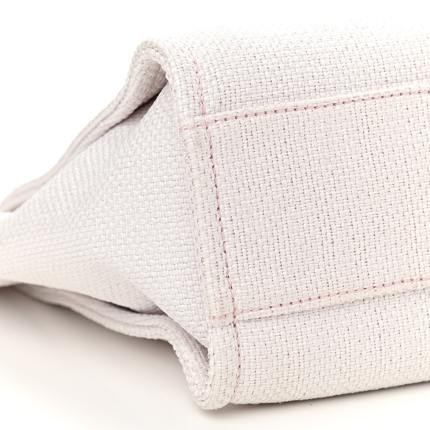 Chanel Woven Straw Raffia Small Deauville Tote Pink 9 of 11