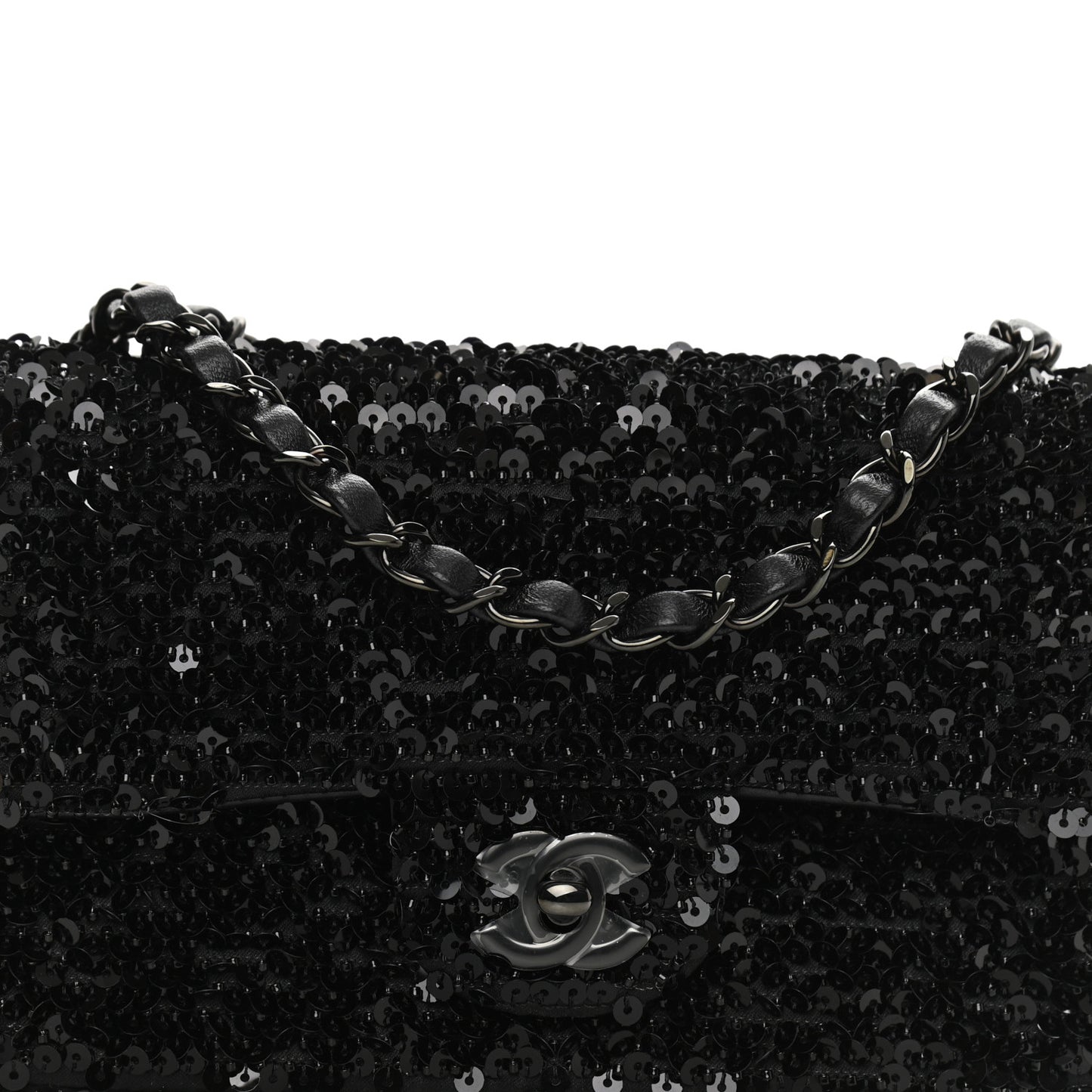 Sequin Mini Rectangular Flap Black