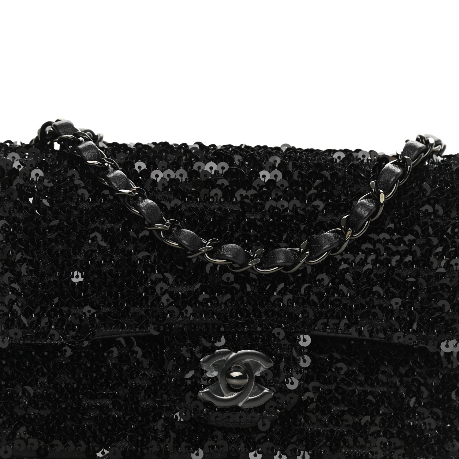 Chanel Sequin Mini Rectangular Flap Black 8 of 10