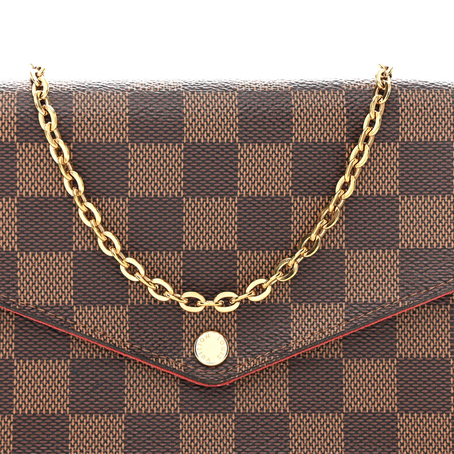 Louis Vuitton Damier Ebene Pochette Felicie Chain Wallet 10 of 13