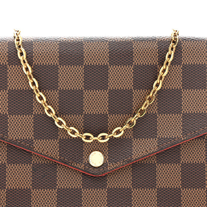 Louis Vuitton Damier Ebene Pochette Felicie Chain Wallet 10 of 13