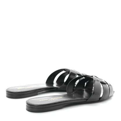 Saint Laurent Patent Tribute 05 Slide Sandals 38 Black 5 of 9
