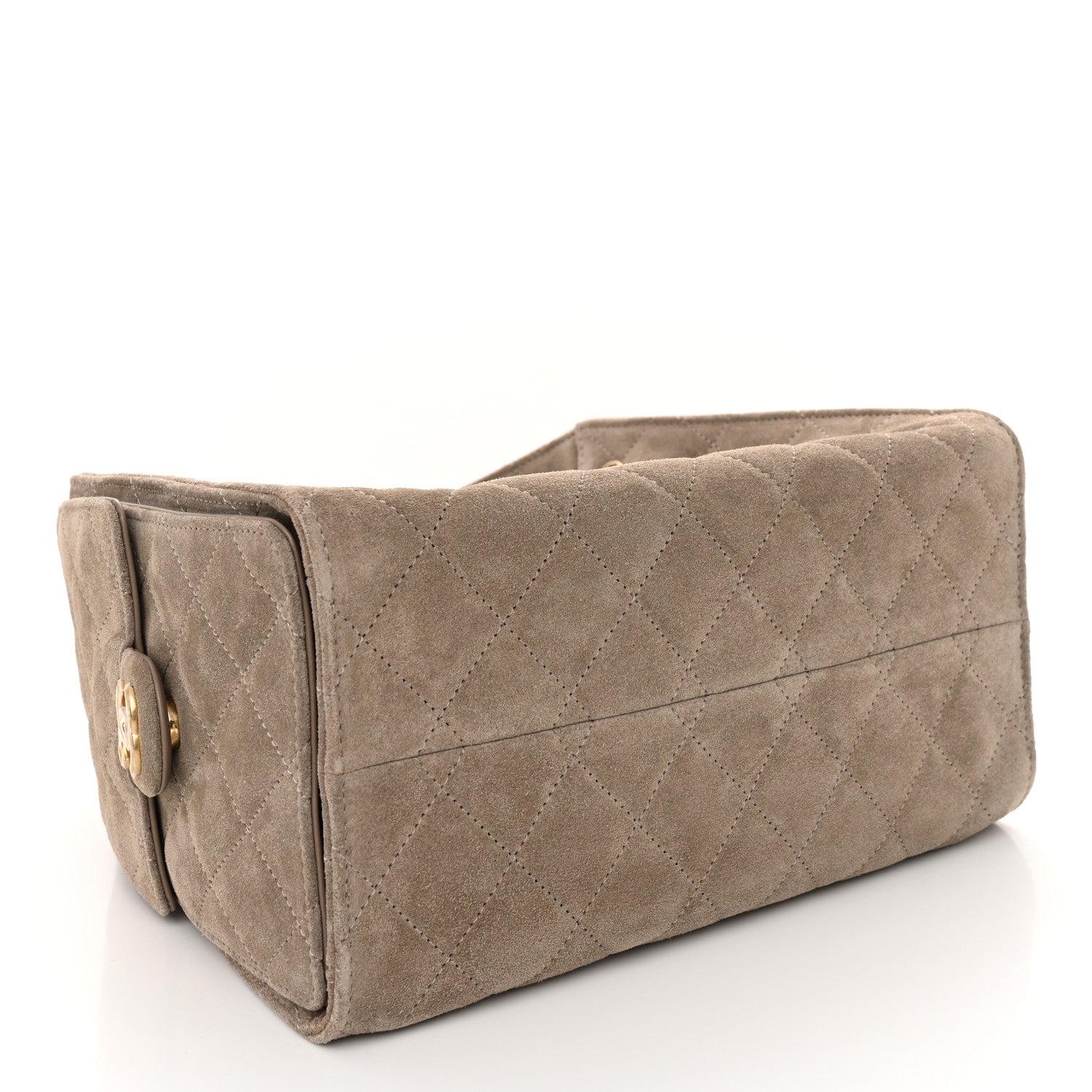 Chanel Suede Quilted Small Chanel 25 Handbag Dark Grey 4 of 11