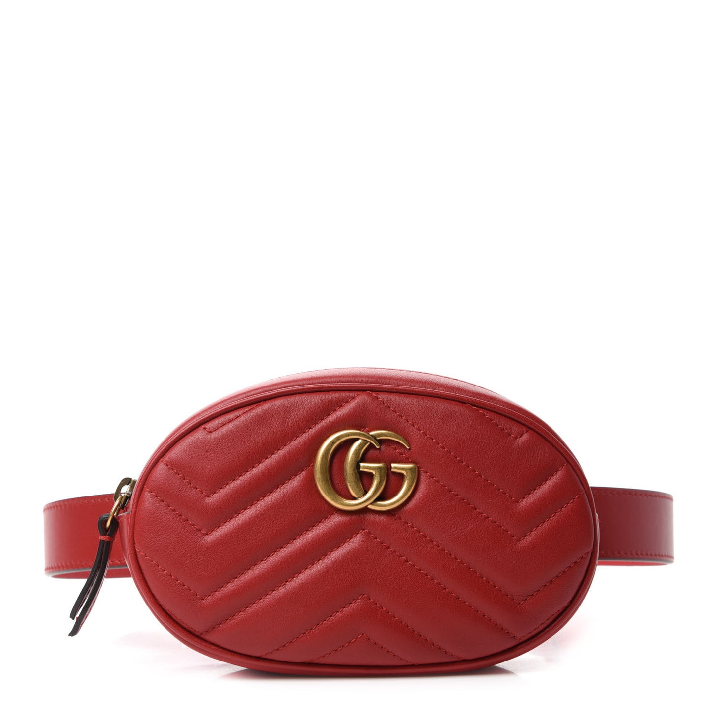 Calfskin Matelasse GG Marmont Belt Bag 85 34 Hibiscus Red