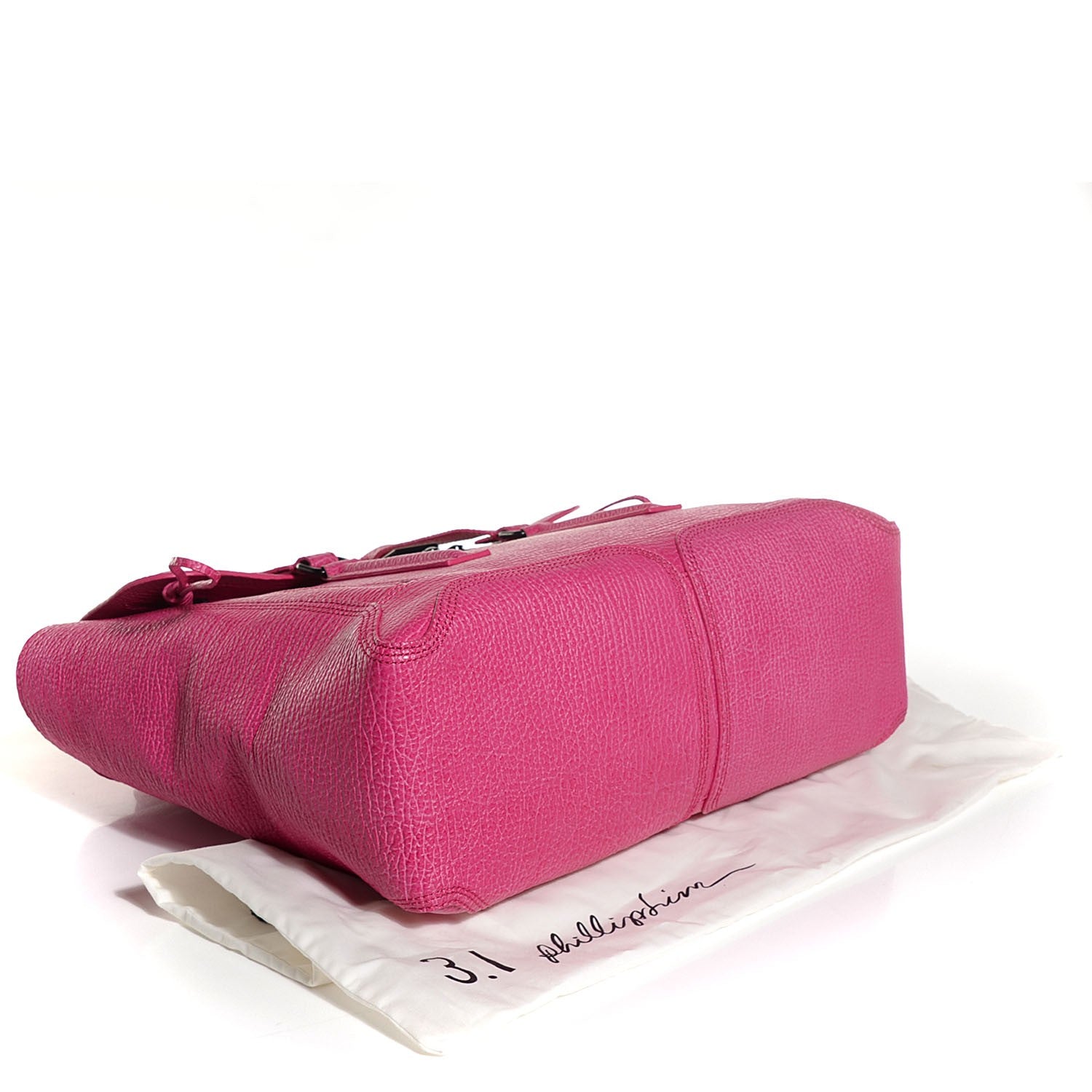 3.1 Phillip Lim 3.1 Textured Calfskin Large Pashli Satchel Bright Fuchsia 4 of 11