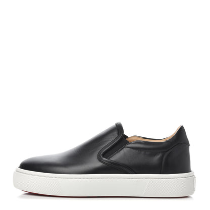 Christian Louboutin Calfskin Womens Masteral Platform Slip On Sneakers 38 Black 1 of 14