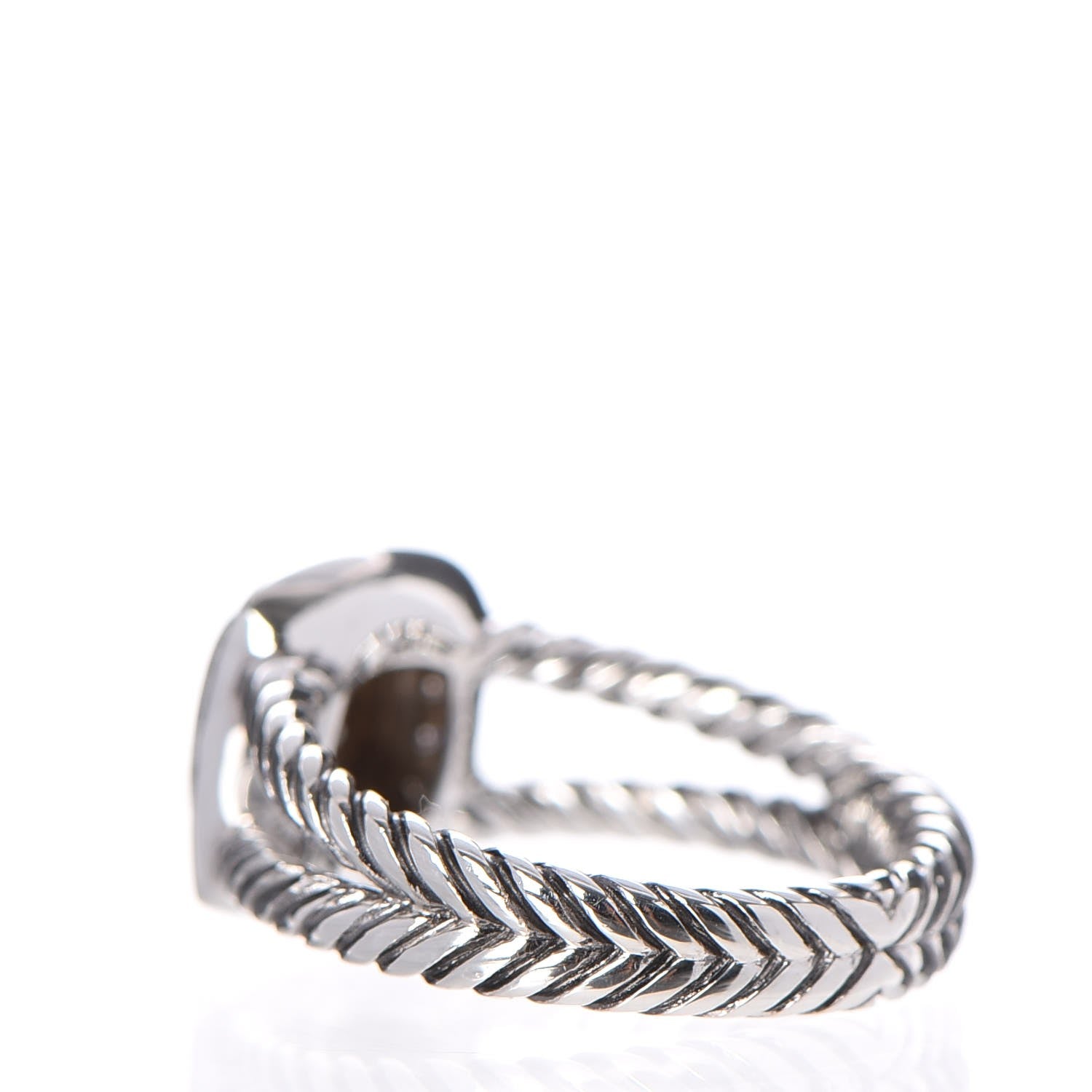 David Yurman Sterling Silver Diamond 7mm Petite Albion Pave Ring 52 6 3 of 4