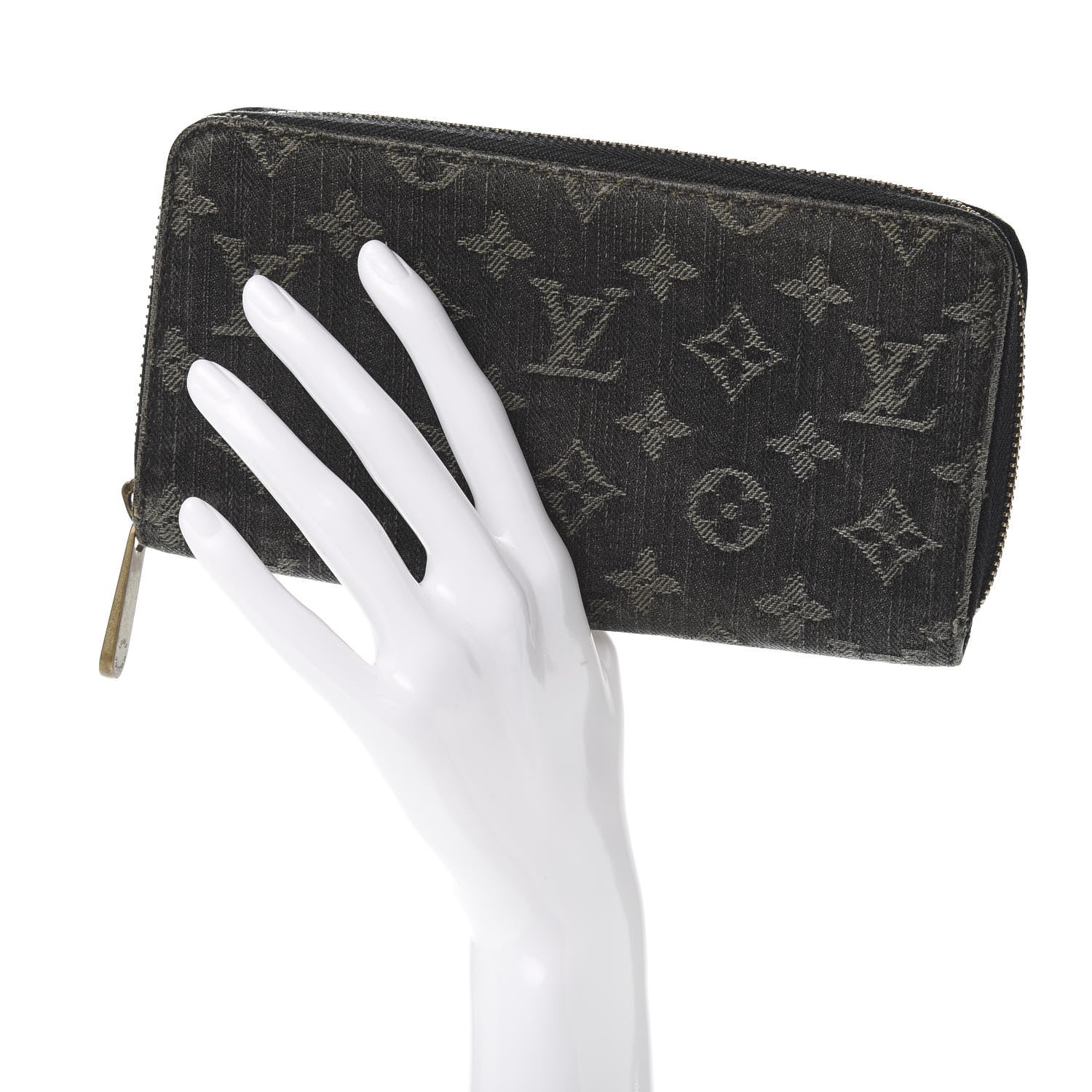 Louis Vuitton Denim Zippy Wallet Black 2 of 12
