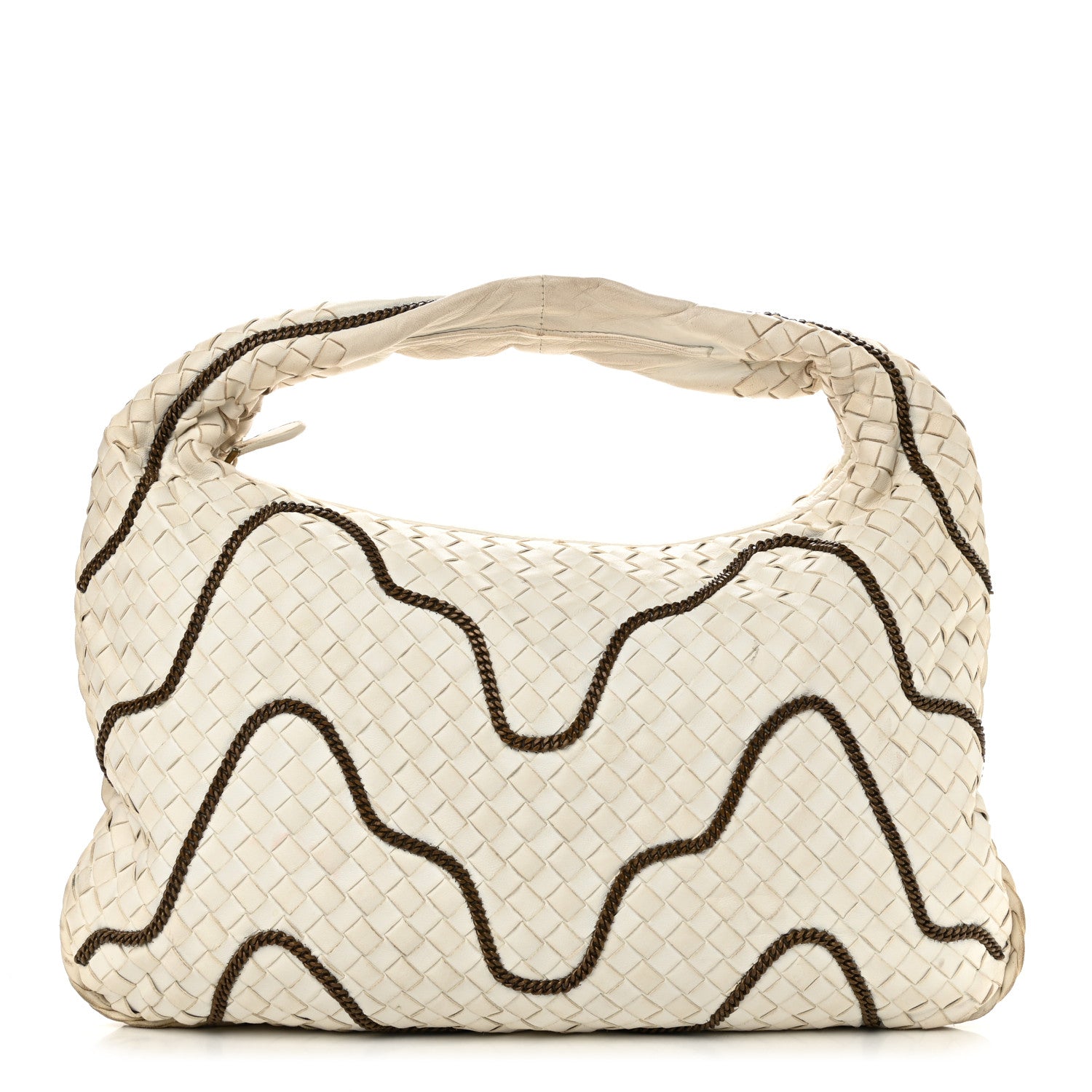 Bottega Veneta Nappa Intrecciato Medium Veneta Chain Hobo White 1 of 12