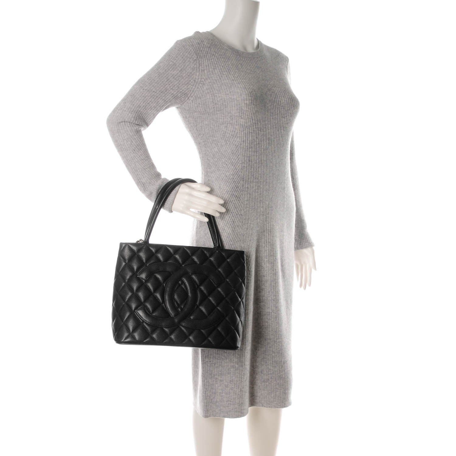 Chanel Caviar Quilted Medallion Tote Black 2 of 9