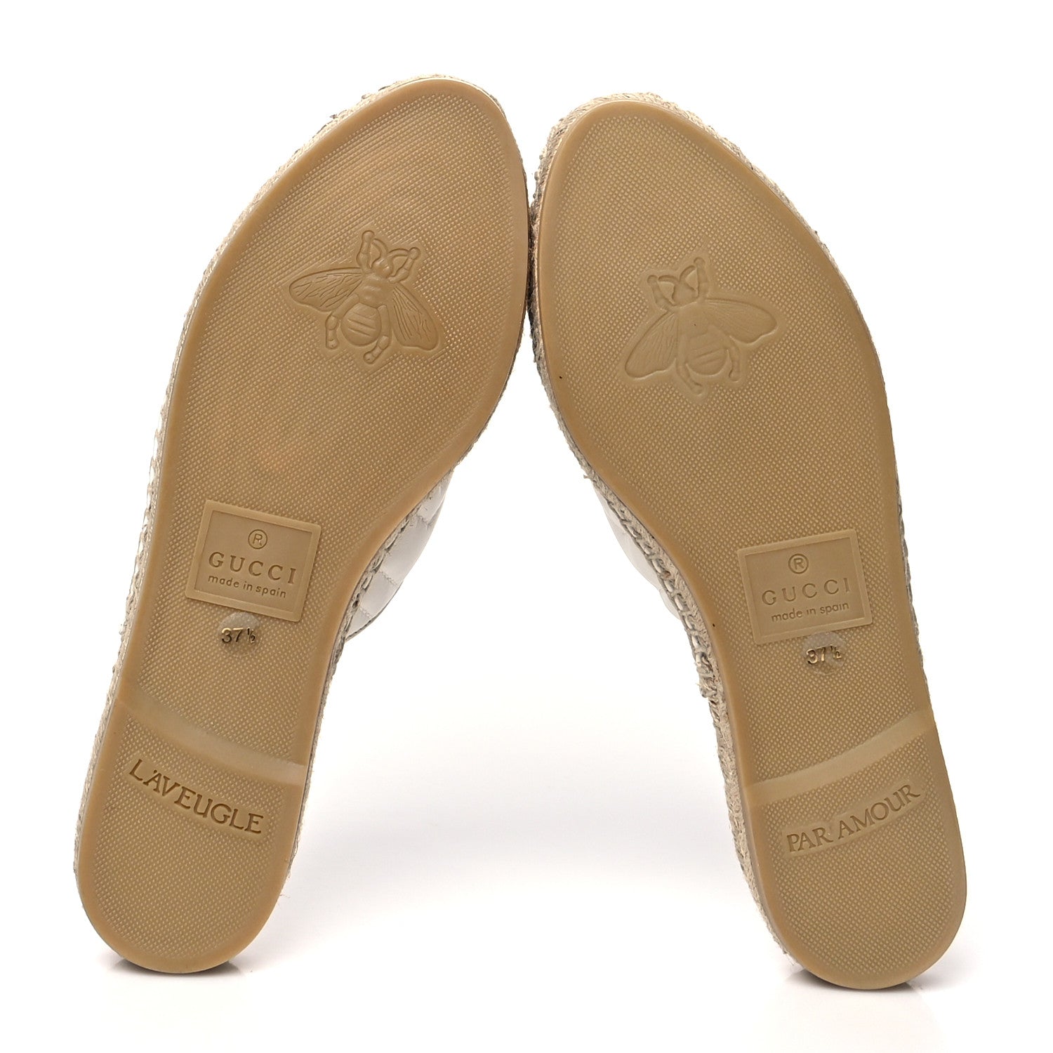 Gucci Nappa Matelasse GG Marmont Espadrille Slippers 37.5 Great White 5 of 8