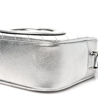 Gucci Metallic Sakai Be Green Calfskin Diagonal Stitched Small Blondie Shoulder Bag Silver 10 of 11