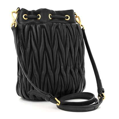 Miu Miu Nappa Matelasse Small Bucket Bag Black 3 of 12