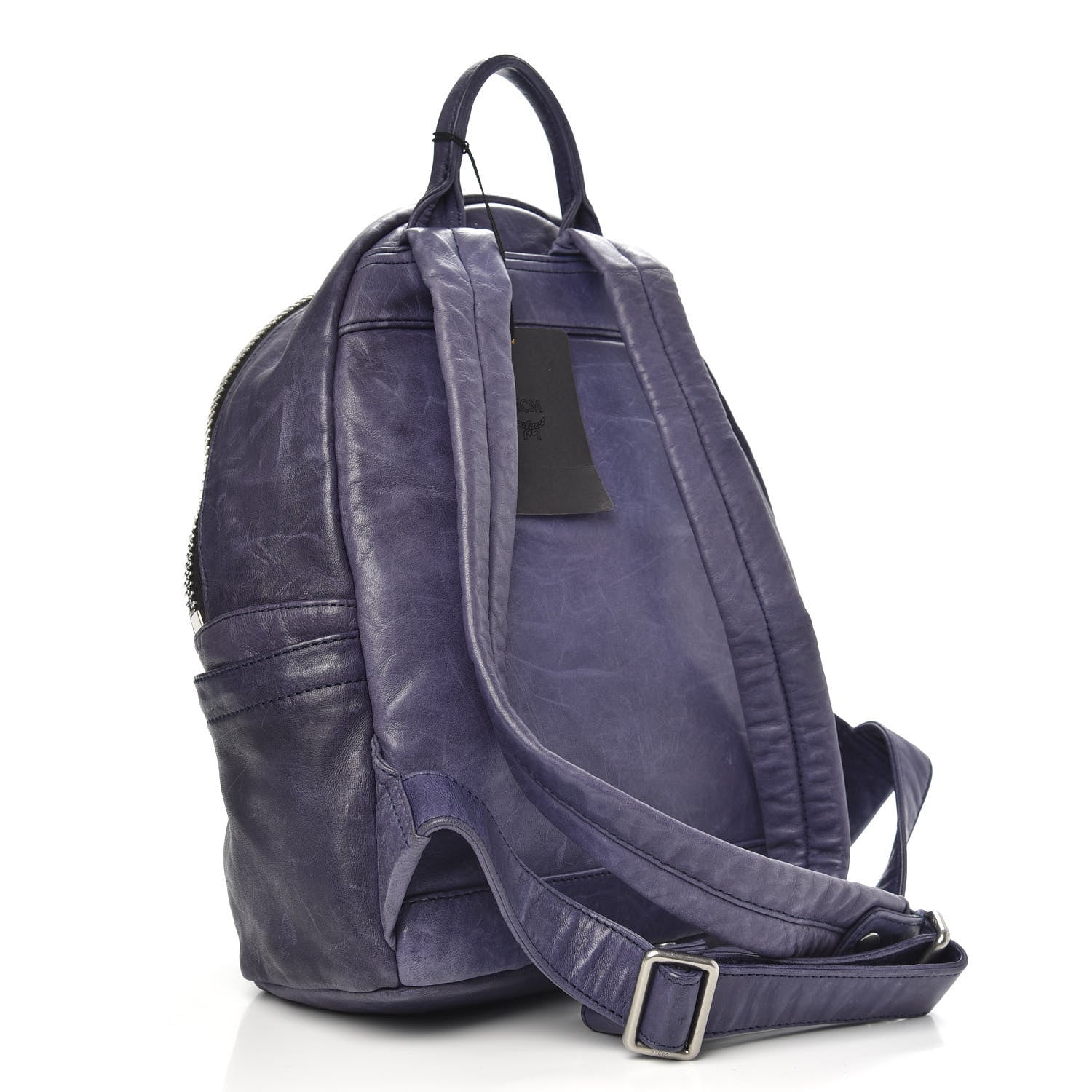 MCM Lambskin Small Tumbler Backpack Navy 3 of 9