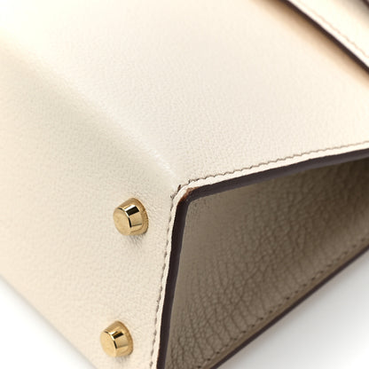 Hermes Chevre Mysore Horseshoe Mini Kelly Sellier 20 Craie Gris Tourterelle 11 of 13