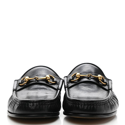 Gucci Goatskin Mens Horsebit Slippers 8.5 Black 2 of 10