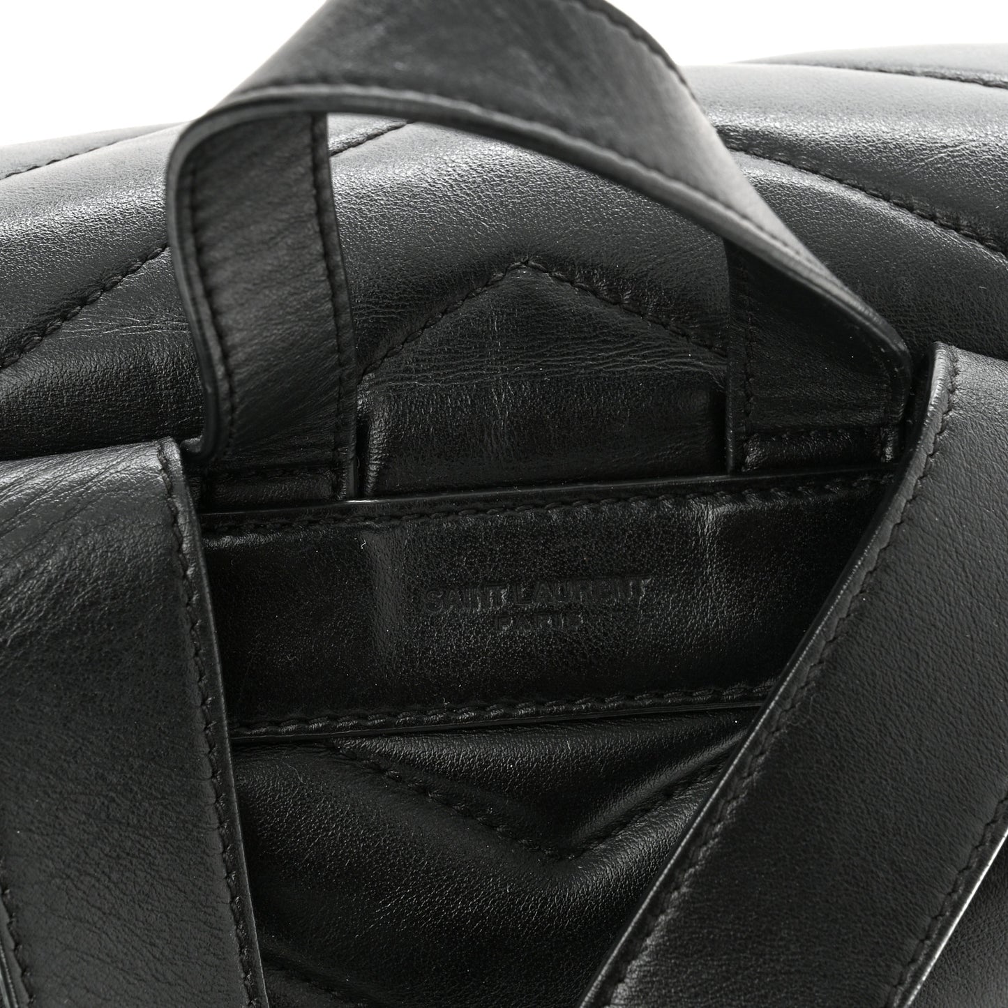 Calfskin Y Quilted Monogram Small Loulou Backpack Black