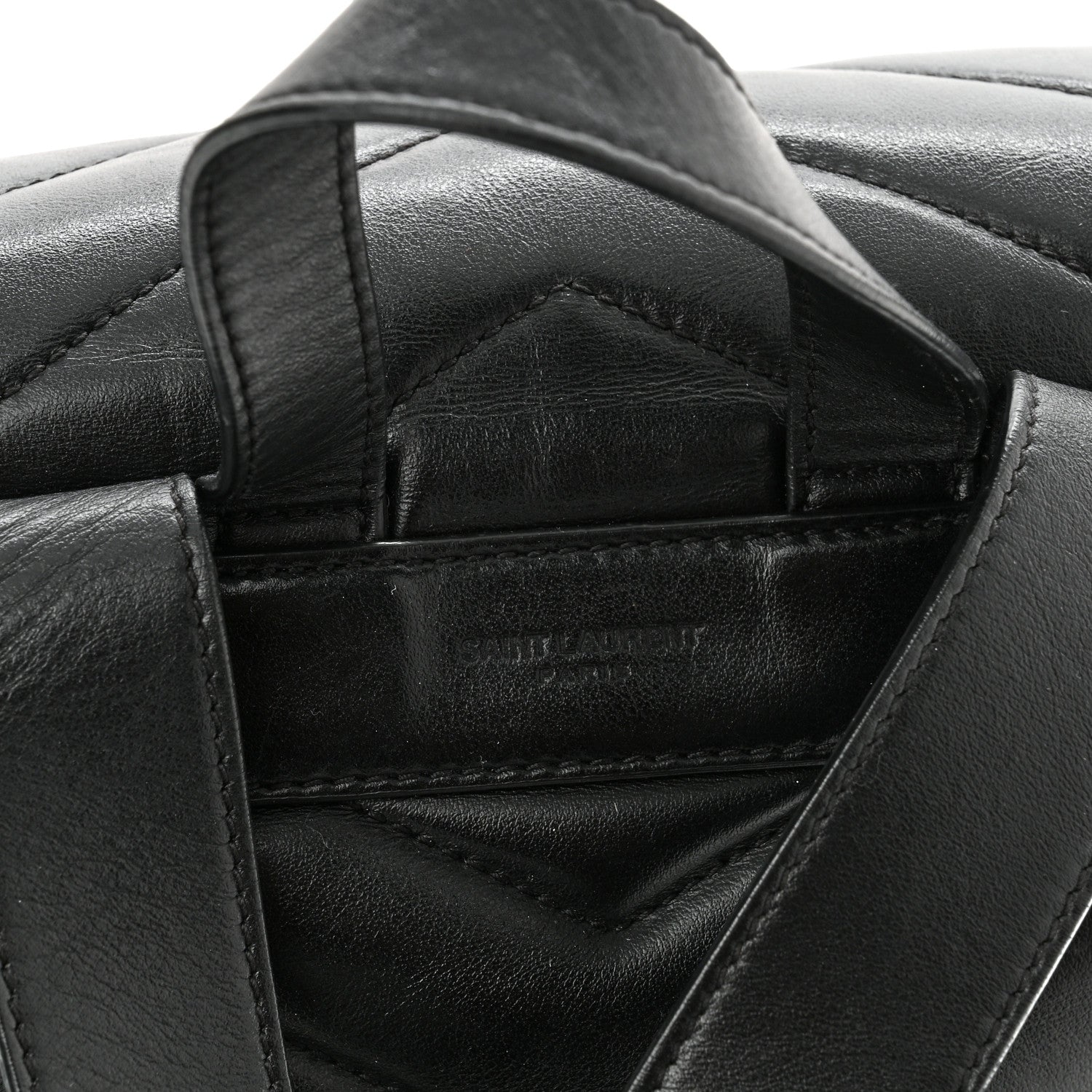 Saint Laurent Calfskin Y Quilted Monogram Small Loulou Backpack Black 9 of 11