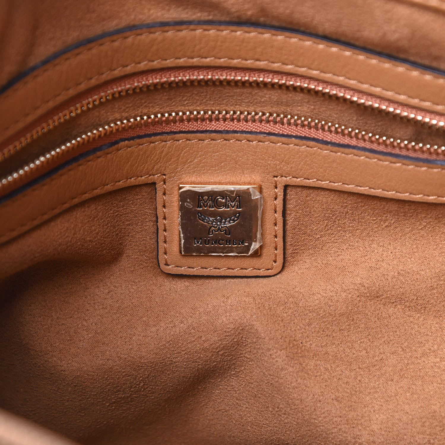 MCM Visetos Medium Essentials Shopper Tote Cognac 6 of 12