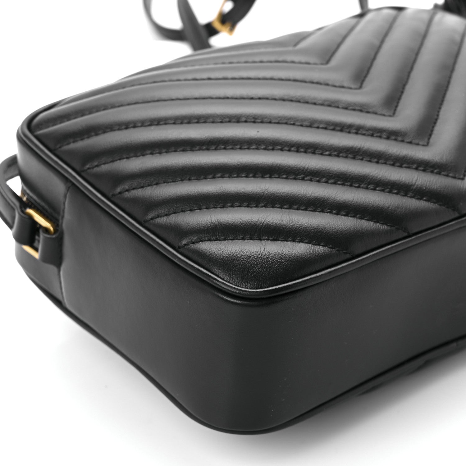Saint Laurent Calfskin Matelasse Monogram Lou Camera Bag Black 10 of 11