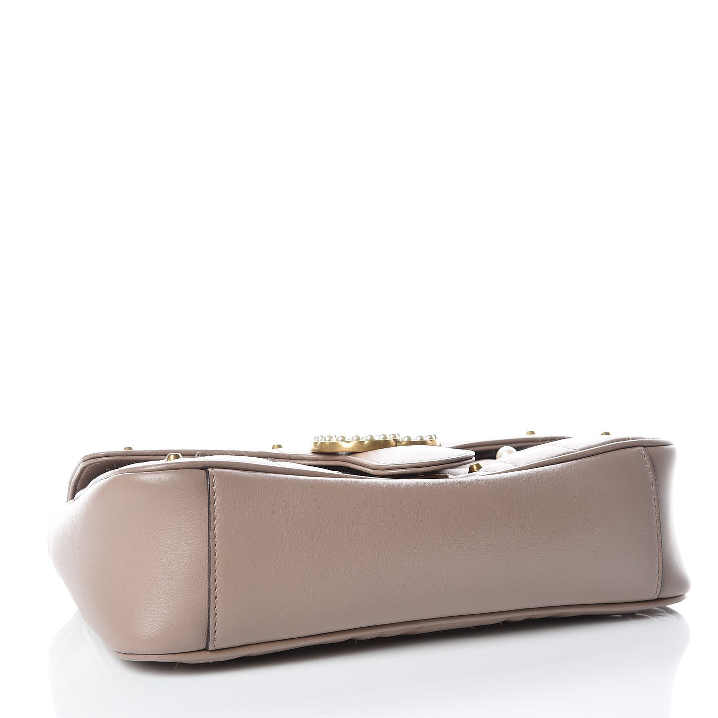 Calfskin Matelasse Studded Mini Pearly GG Marmont Shoulder Bag Porcelain Rose