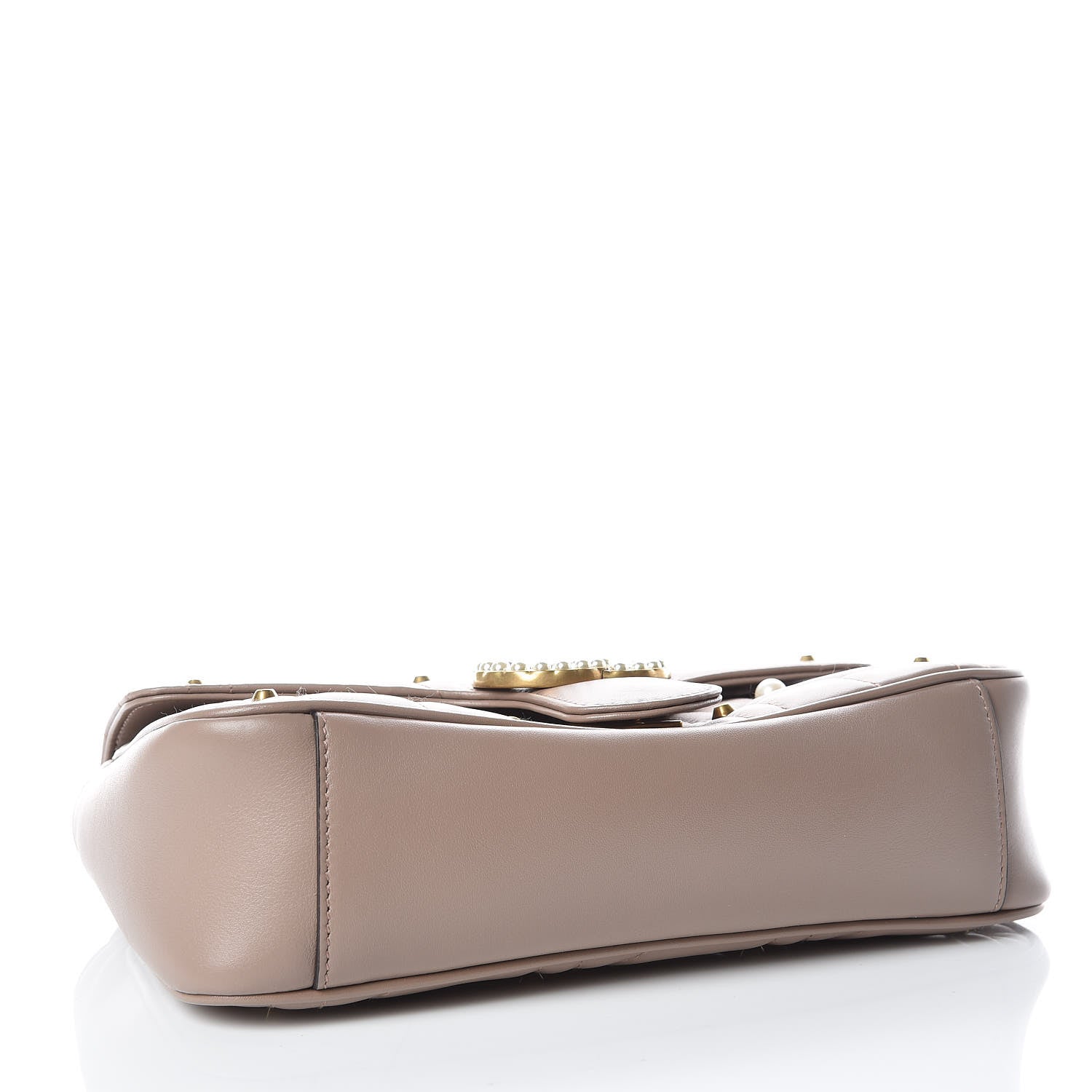 Gucci Calfskin Matelasse Studded Mini Pearly GG Marmont Shoulder Bag Porcelain Rose 4 of 9