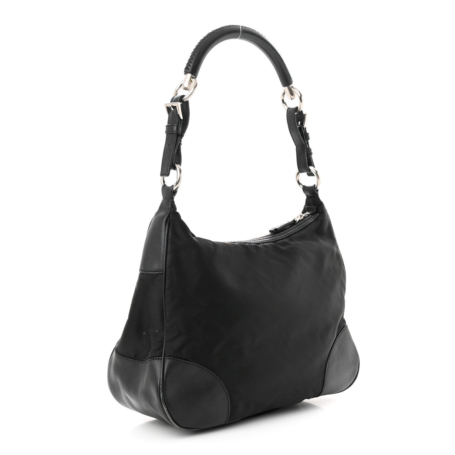 Prada Tessuto Nylon Hobo Black 3 of 13