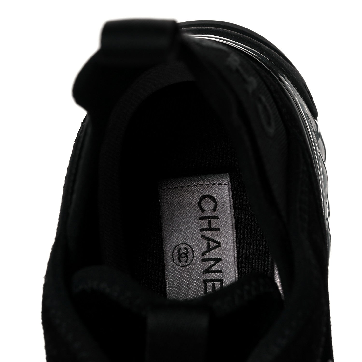 Chanel Suede Calfskin Velvet Grosgrain CC Sneakers 39.5 Black 7 of 8