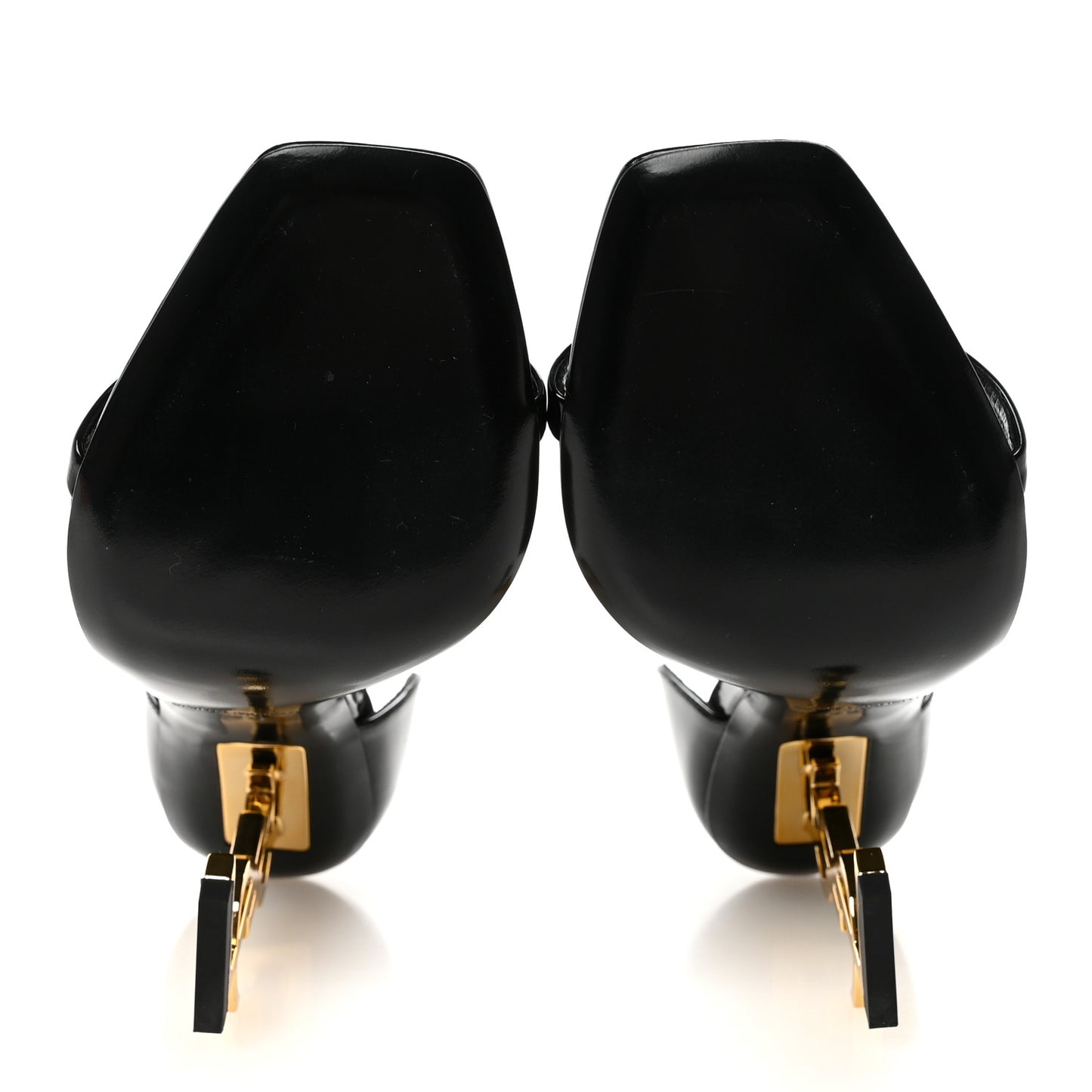 Patent Calfskin Opyum 110 Sandals 38 Black Gold