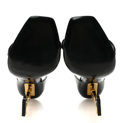 Saint Laurent Patent Calfskin Opyum 110 Sandals 38 Black Gold 12 of 18
