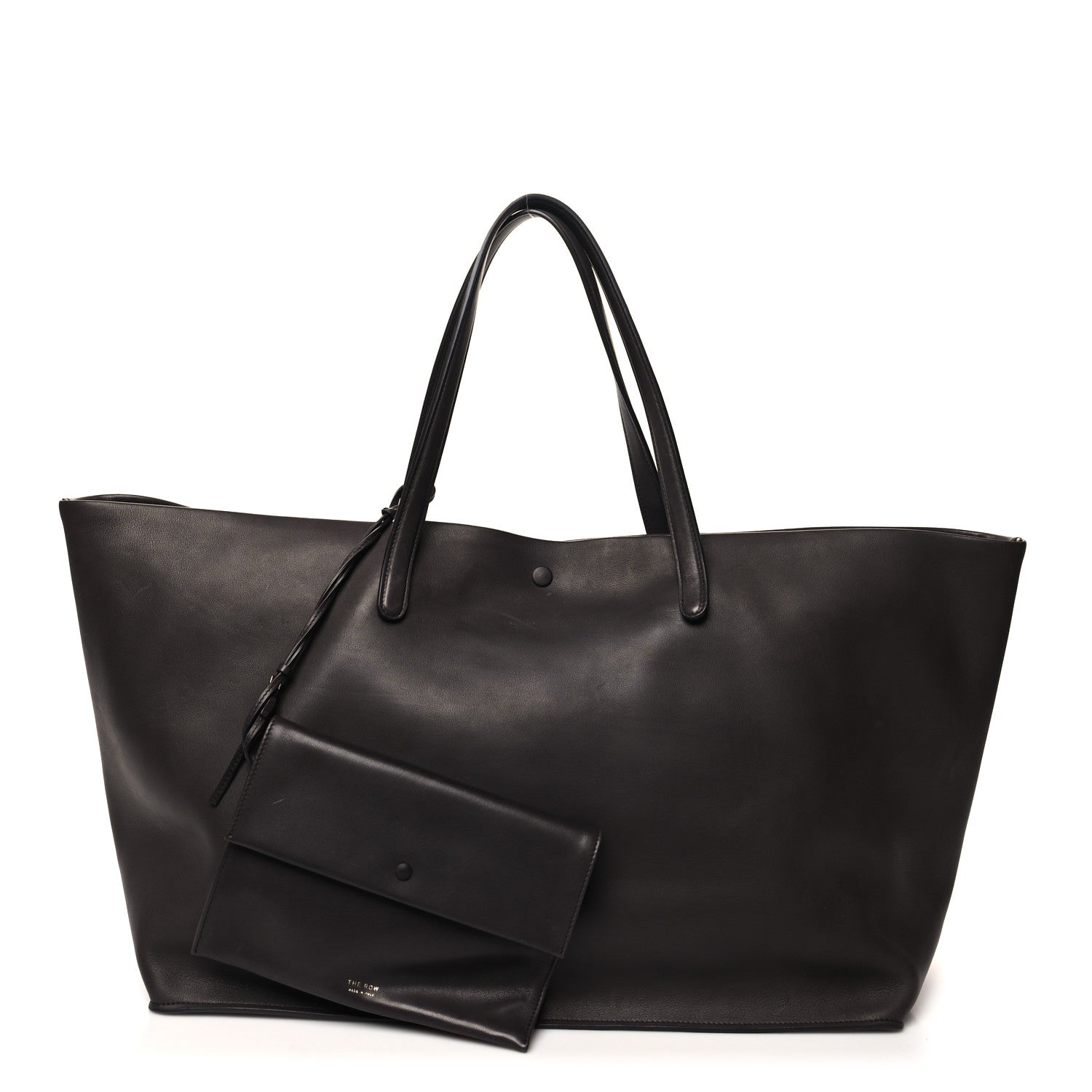 The Row Polished Saddle Calfskin Idaho XL Dark Brown 3 of 13