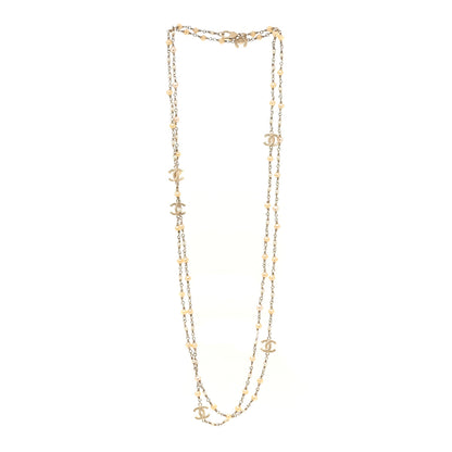 Chanel Pearl CC Multi Strand Long Necklace Gold 3 of 4