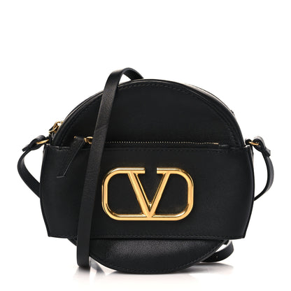 Valentino Garavani Calfskin VLogo Round Crossbody Bag Black 1 of 8