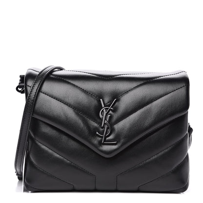 Saint Laurent Calfskin Y Quilted Monogram Toy Loulou Crossbody Bag Black 1 of 11