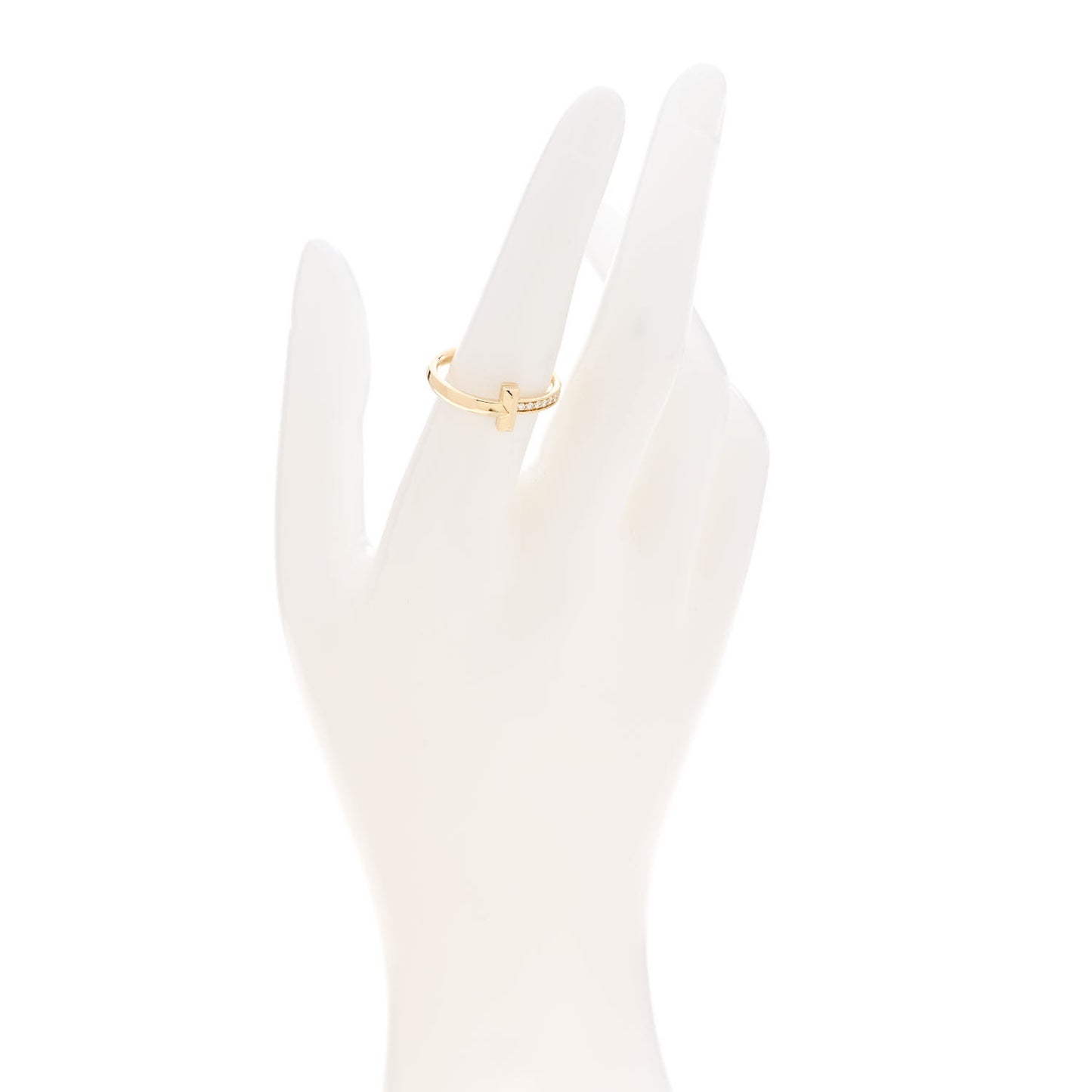 18K Yellow Gold Diamond T T1 Ring 54 7