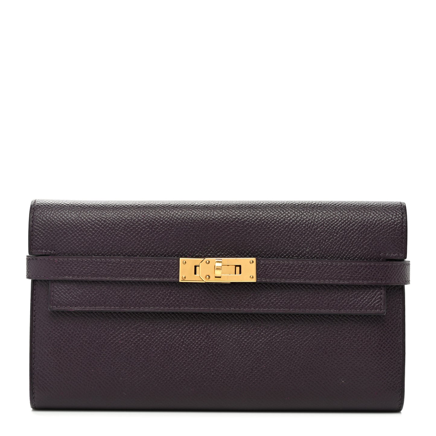 Epsom Verso Kelly Longue Wallet Raisin Anemone