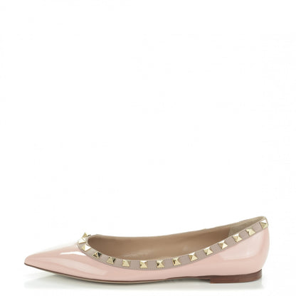 Valentino Garavani Patent Rockstud Ballerina Flats 36 Water Rose Poudre 1 of 10