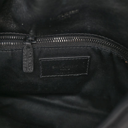 Saint Laurent Lambskin Quilted Toy Loulou Puffer Monogram Chain Satchel Black 6 of 10
